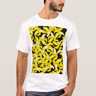 Vintag Gelbe Bananen: Schwarzer Hintergrund T-Shirt