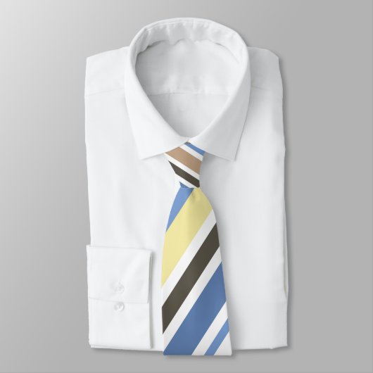 Vintag-gelbe, blaue Diagonalstreifen Krawatte (Gebunden)