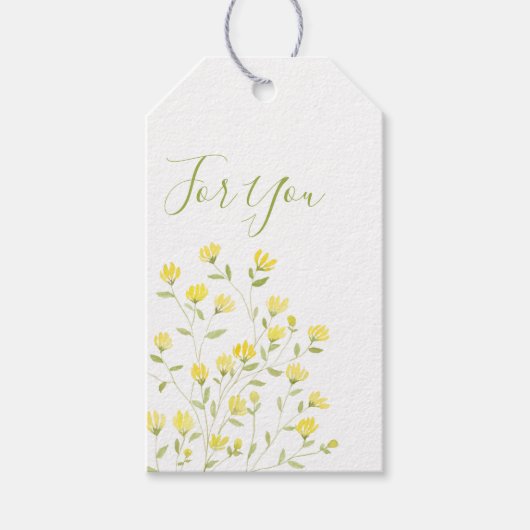 Vintag Gelbe Blüte Geschenkanhänger (Vorderseite)