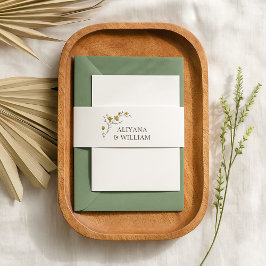 Vintag-Gelbe Blütenblüte Rustikale Hochzeit Einladungsbanderole