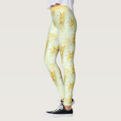 Vintag Gelbe Daffodia Blume Leggings (Links)