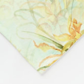 Vintag Gelbe Daffodien Blumenkohl Blume Fleecedecke (Ecke)