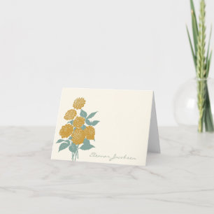 Vintag-Gelbe florale Personalisierte Skriptbezeich