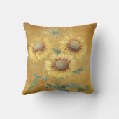 Vintag Gelbe Gaillardia Blume Kissen (Rückseite)