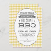 Vintag-gelbe GRILLEN neutrale Babydusche Einladung (Vorne/Hinten)