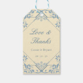 Vintag Gelbe Liebe und Dank Gastgeschenk Hochzeit  Geschenkanhänger (Vorderseite)