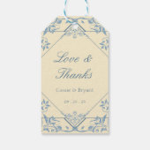 Vintag Gelbe Liebe und Dank Gastgeschenk Hochzeit  Geschenkanhänger (Rückseite)