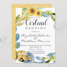 Vintag Gelbe LKW Sonnenblumen Virtual Wedding in