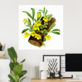 Vintag-Gelbe Orchideen-Blume Poster (Heimbüro)
