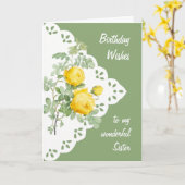 Vintag Gelbe Rose Blume Sister Karte (Gelbe Blume)