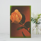 Vintag-Gelbe Rose Briefpapier (Stehend Vorderseite)