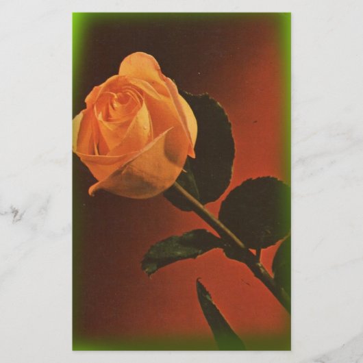 Vintag-Gelbe Rose Briefpapier (Vorderseite)