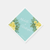 Vintag Gelbe Rose Schöne Hochzeit Serviette (Ecke)