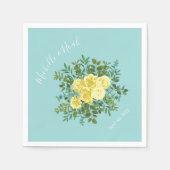 Vintag Gelbe Rose Schöne Hochzeit Serviette (Vorderseite)