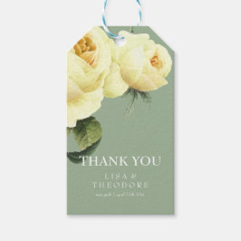 Vintag Gelbe Rose und Salbei danke Hochzeit Geschenkanhänger