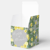 Vintag-Gelbe Rosenblütenhochzeit Grau Geschenkschachtel (Geöffnet)