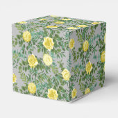 Vintag-Gelbe Rosenblütenhochzeit Grau Geschenkschachtel (Rückseite)