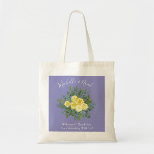Vintag-Gelbe Rosenhochzeit mit Periwinkle Tragetasche