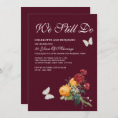 Vintag Gelbe Rote Rosen jetzt verlängert Einladung (Vorne/Hinten)