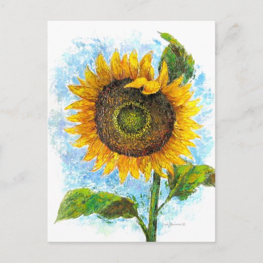 Vintag Gelbe Sonnenblume Postkarte (Vorderseite)