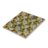 Vintag Gelbe Sonnenblume Zeitung Dragonfly Fliese (Seite)