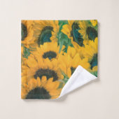 Vintag Gelbe Sonnenblumen| Handtuch - Set (Waschlappen)