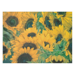 Vintag Gelbe Sonnenblumen  Tablettenfilm Tischdecke