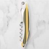 Vintag Gelbe und grüne Streifen Kellnermesser (Vorderseite)