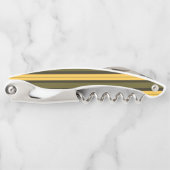 Vintag Gelbe und grüne Streifen Kellnermesser (Vorderseite)