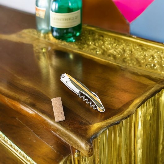 Vintag Gelbe und grüne Streifen Kellnermesser