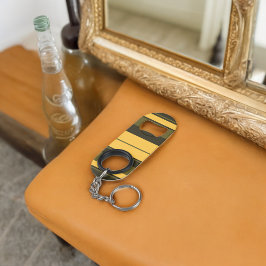 Vintag Gelbe und grüne Streifen Mini Flaschenöffner