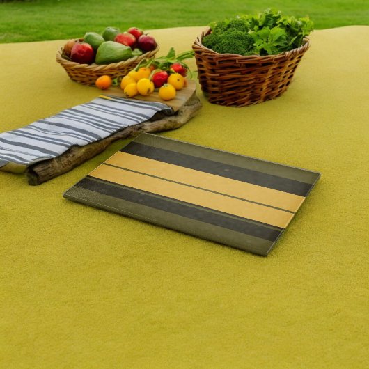 Vintag Gelbe und grüne Streifen Schneidebrett