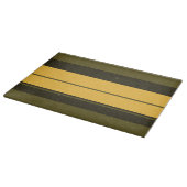 Vintag Gelbe und grüne Streifen Schneidebrett (Ecke)