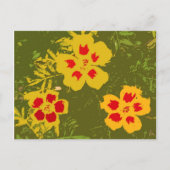 Vintag Gelbe und rote Blume Postkarte (Vorderseite)