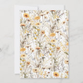 Vintag Gelbe Wildblumen Brautparty Einladung (Rückseite)