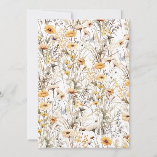 Vintag Gelbe Wildblumen Brautparty Einladung (Rückseite)