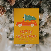 Vintag Gelber Truck Tree Weihnachten Foto