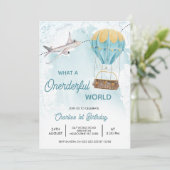 Vintag-gelbes Gelbtuch Welt 1. Geburtstag Einladung (Stehend Vorderseite)