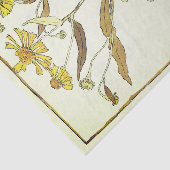 Vintag-Gelbes Helenium-Blockdruck Seidenpapier (Ausschnitt)