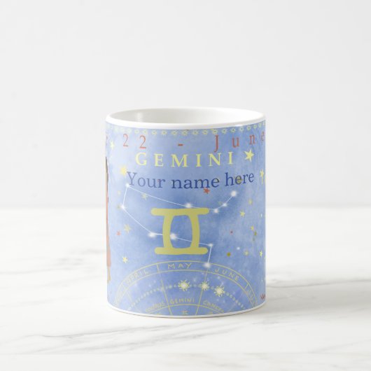 Vintag Gemini Zodiac Astrologie Zeichen Kaffeetasse (Mittel)