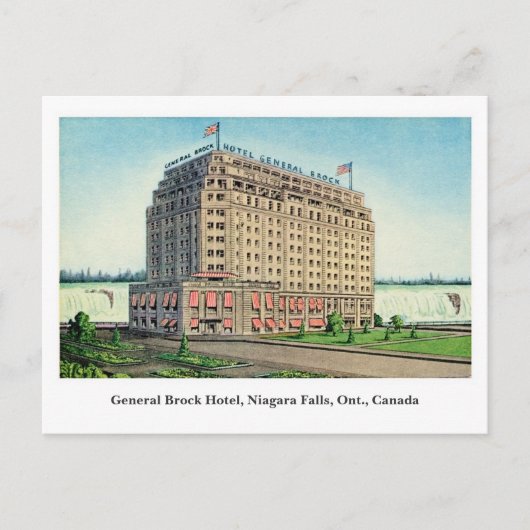 Vintag General Brock Hotel Niagara Kanada Postkarte (Vorderseite)