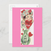 Vintag Genie Valentine Feiertagspostkarte (Vorne/Hinten)