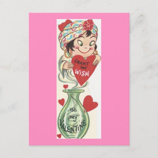 Vintag Genie Valentine Feiertagspostkarte (Vorderseite)