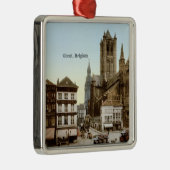 Vintag - Gent, Belgien Silbernes Ornament (Rechts)