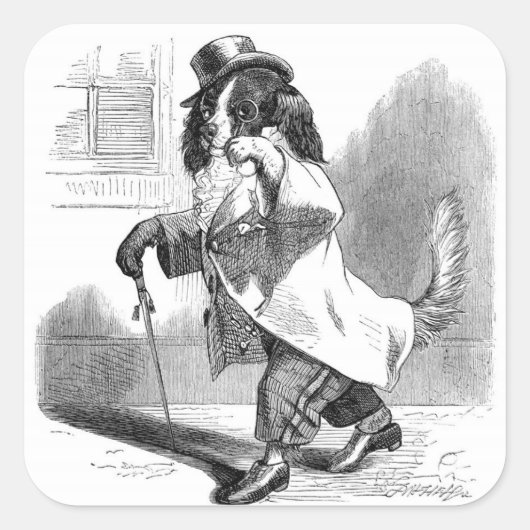 Vintag Gentleman Dog Stickers (Vorderseite)