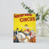 Vintag Gentry Brothers Circus Poster Postkarte (Stehend Vorderseite)