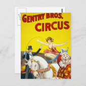 Vintag Gentry Brothers Circus Poster Postkarte (Vorne/Hinten)
