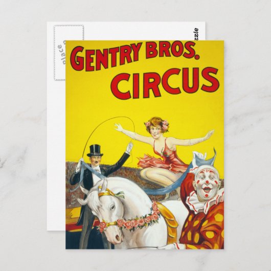 Vintag Gentry Brothers Circus Poster Postkarte (Vorne/Hinten)