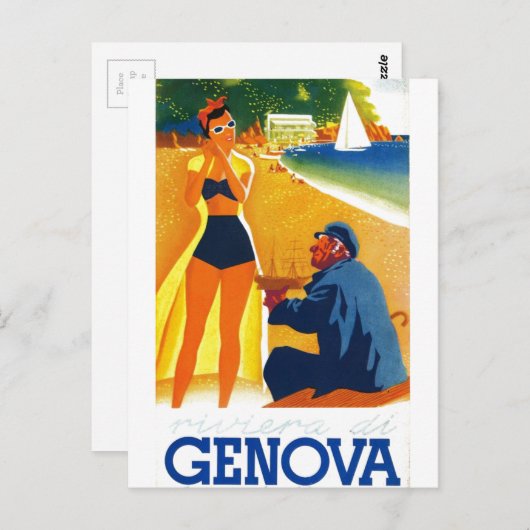 Vintag Genua - Italien Tourismus Postkarte (Vorne/Hinten)