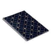 Vintag Geometrie: Gold Blue Abstrakt Notizblock (Rechte Seite)